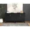 31.5" Mid Century Modern Fluted Sideboard Cabinet with Adjustable Shelves,Buffet Storage Cabinet for Living Room Entryway-Baofuwish - 3 of 4