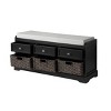 Traditional Storage Ottoman Bench with Cushion Seat and 3 Drawers for Entryway or Mudroom – 3irtyhousy - 3 of 4