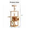 Lyngins Modern Wooden Cat Tree Tower, Stylish Cat Tower with Sisal Cat Scratching Post & Acrylic Hammock, Cat House for All Cats/Kittens - 2 of 4