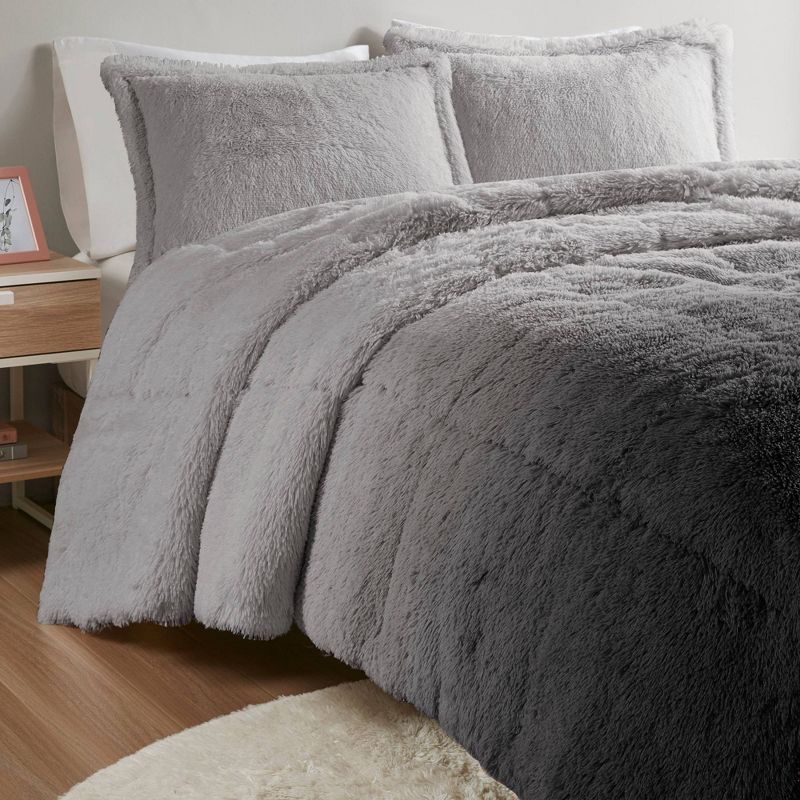  Intelligent Design Leena Shaggy Long Faux Fur Comforter Mini Set, 5 of 11
