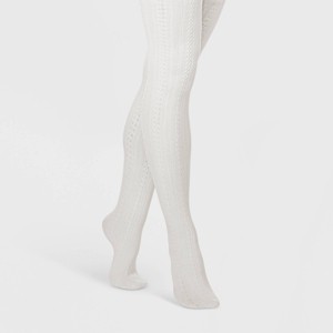 Women's Cable Fleece Lined Tights - A New Day™ - 1 of 2