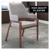 LeisureMod Ethora Wooden Dining Arm Chair Modern Leather Upholstery - 4 of 4