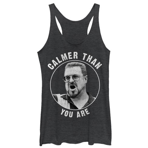 Women's The Big Lebowski Walter Calmer Than You Racerback Tank Top : Target