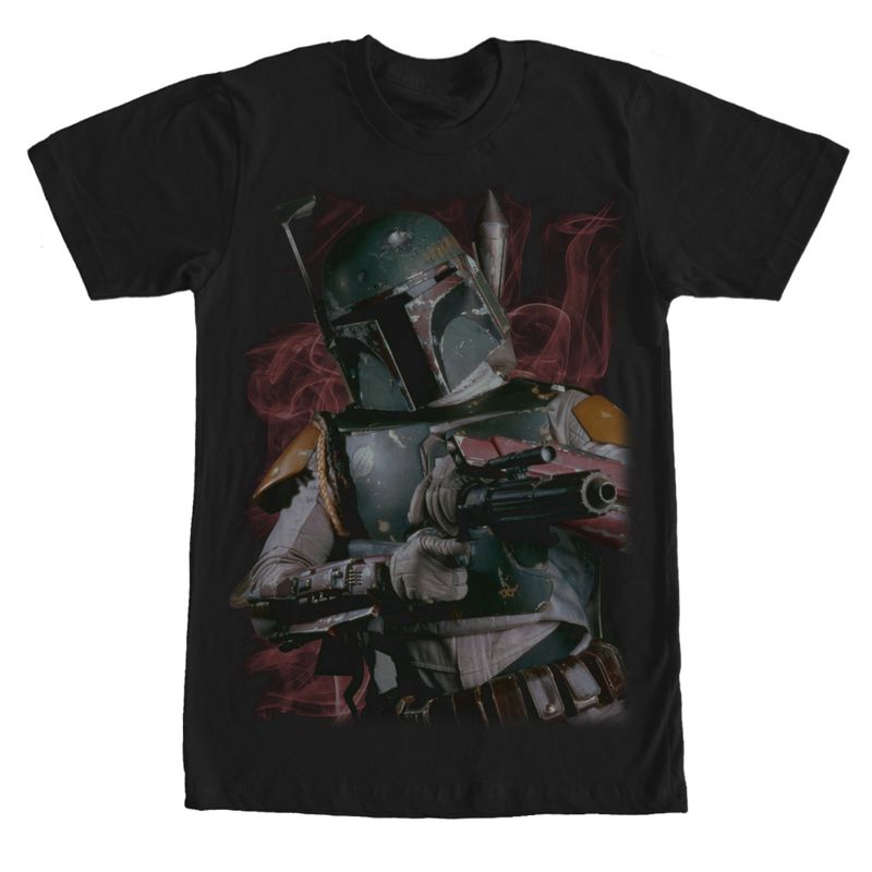Men's Star Wars Boba Fett Bounty Hunter Smoke T-Shirt, 1 of 5