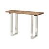 Rustic Glam Console Table, Handcrafted Reclaimed Wood Top with Silver Iron Frame for Entryway, Living Room - 4 of 4