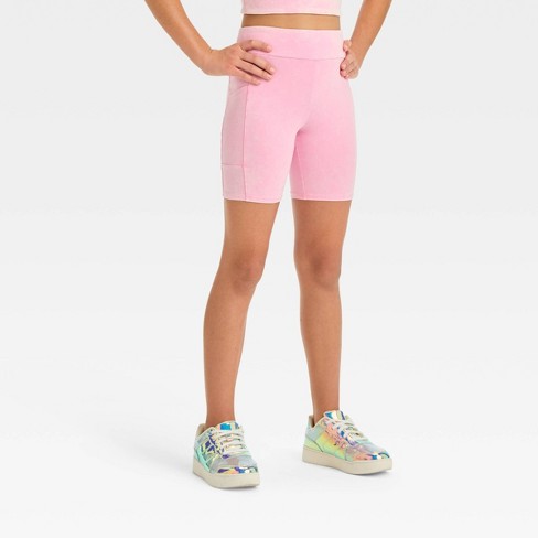 Bike Shorts Girls, Hot Pink Toddler Shorts, Seamless Spandex