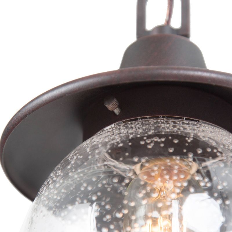 Globe Glass/Metal Outdoor Pendant Lamp Rusty - LNC, 6 of 13