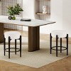 23.6" Mid-Century Modern Upholstered Counter Stool Set of 2, Dining Chairs with Metal Legs for Kitchen Island or Home Bar - The Pop Home - 2 of 4
