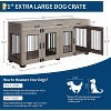 homfan Dog Crate for 2 Dogs, 71'' XXL Indoor Dog Kennel with 3 Drawers and Removable Room Divider - 2 of 4