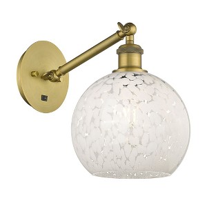 White Mouchette - 1 Light Arm Adjusts Up and Down Wall Sconce In Modern Style-10 Inches Tall and 8 Inches Wide - 1 of 1