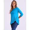 Allegra K Women's 3/4 Sleeve Round Neck Button Decor Casual Stretchy Tunic Tops - 2 of 4