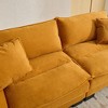 CAVINAS Loveseat Sofa with 2 Supportive Pillows, 23 Inch Corduroy Sofa, Comfy Upholstered Seat Sofa Couch for Bedroom, Living Room, Apartment - 3 of 4
