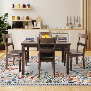 Washable Area Rug, Non-Slip Soft Large Floral Botanical Floor Carpet for Living Room, Bedroom, Dining Room & Home Office - 1 of 4