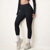 Anna-Kaci Active Women's High Waist Seamless Full-Length Leggings with Compression Fit Stretch Fabric and Minimal Logo Detail - 3 of 4