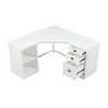 L Shaped Desk Modern with Smooth Silent Drawer Slides and Open Shelves for Home Office 57in Wide - 3irtyhousy - 3 of 4