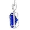 Pompeii3 5 Ct TW Oval Tanzanite & Lab Created Diamond Halo Pendant 14k White Gold Necklace - 3 of 4
