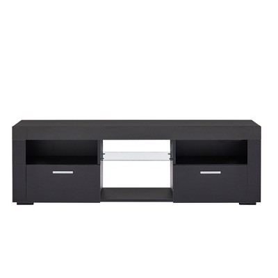 NicBex TV Stand with LED Lights for TVs up to 55 Inches,Modern Entertainment Center with Open Shelves and 2 Cabinets