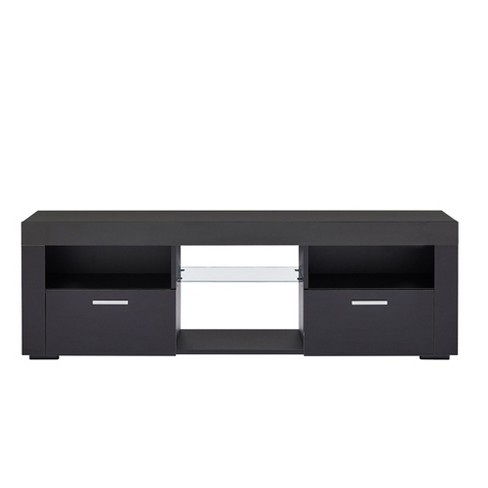 Nicbex Tv Stand With Led Lights For Tvs Up To 55 Inches modern Entertainment Center With Open Shelves And 2 Cabinets Target