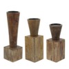 Mango Wood Candle Holder - Rustic Handcrafted Pillar & Taper Candle Stand - Decorative Accent for Living Room, Bedroom, Office - 10" Brown - 4 of 4