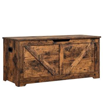 VASAGLE Storage Chest, Storage Trunk with 2 Safety Hinges, Storage Bench, Shoe Bench, Barn Style, 15.7 x 39.4 x 18.1 Inches