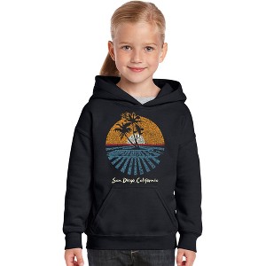 LA Pop Art Girl's Word Art Hooded Sweatshirt - Cities In San Diego - 1 of 4