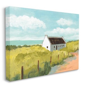 Stupell Industries White Cabin Architecture Grassy Coastal Beach Landscape - 1 of 4