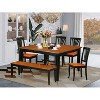 HomeStock 6-Piece Square Black & Cherry Finish Solid Wood Top dining Table with 1-Bench and 4-Chairs - 2 of 4