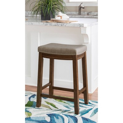 Claridge 26" Backless Gray Wood Saddle-Style Counter Stool