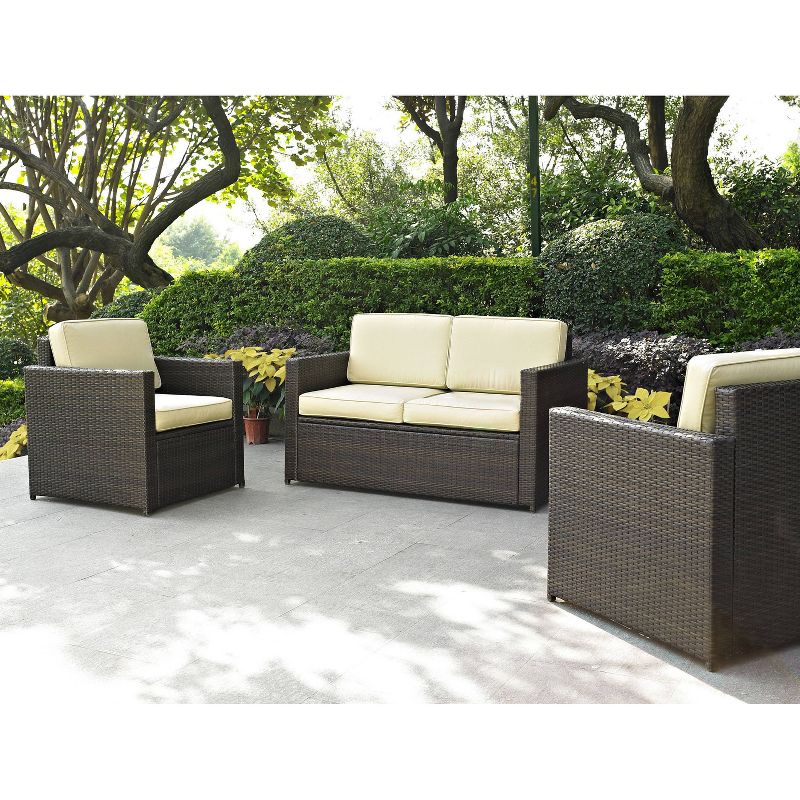 Palm Harbor 3pc All-Weather Wicker Patio Set - UV-Resistant, Fade-Resistant, Durable Steel Frame - Crosley, 5 of 12