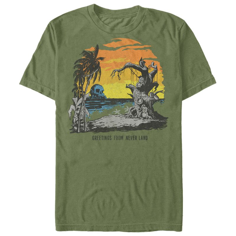 Men's Peter Pan Neverland Postcard T-Shirt, 1 of 4