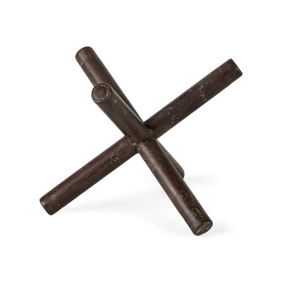 HomeRoots 8" Rustic Metal X Decorative Sculpture
