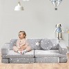 12 Pcs Modular Kids Couch, Baby Convertible Sofa Star Glow in The Dark for Playing Creating Sleeping, Bedroom Playroom Imaginative Furniture - 4 of 4