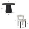 Dwen+Shaun 5-Piece Dining Table Set for 4, 46" Manufactured Grain and 4 Round Seat Beige Boucle Dining Room Chairs -Maison Boucle - 4 of 4