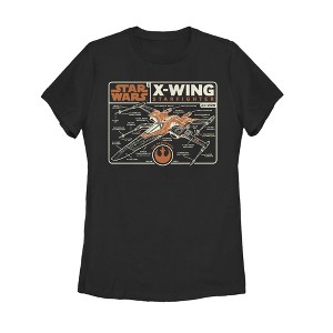 Women's Star Wars: The Rise of Skywalker X-Wing Schematic Frame T-Shirt - 1 of 3