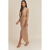 Slickblue Women's Pecan Brown Open Front Dress, Long Sleeve, Midi Length, Casual Fit, Size S-L - 4 of 4