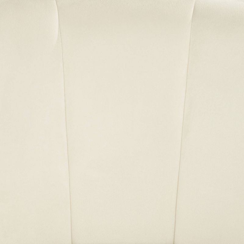 55 Downing Street Leighton White Velvet and Gold Tufted Accent Chair, 3 of 10