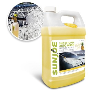 Sun Joe Premium Snow Foam Pineapple Scent Car Wash Soap & Cleaner, Can Be Used On Vinyl, Aluminum, Wood, & Brick, Removes Dirt & Grime, 1 Gallon - 1 of 4