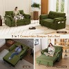 Dyonery 3-in-1 Convertible Sofa Bed, Pull Out Sleeper Sofa with Side Pocket & Adjustable Backrest, Tool-Free Assembly, Folding Loveseat - 2 of 4