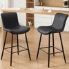 Infurnic Counter and Bar Stools, Upholstered Bar Stools Set with Durable Table Legs, for Kitchen and Dining Room, 2PCS, Black, 15.7"*19.3"*36" - 2 of 4