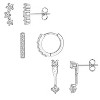 Women's Jewelry - Set of 6 Pairs of PVD Coated White Gold Earrings - Luxury Earring Set - 2 of 4