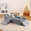 12pcs Modular Kids Play Couch, Boys Girls Toddler Child Sofa Couch, Versatile Kid DIY Creativing Playroom Bedroom, Convertible Foam & Floor Cushion - 4 of 4