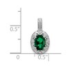 Black Bow Jewelry Rhodium Plated Sterling Silver, Gemstone & Diamond Pendant, 8 x 16mm - 4 of 4
