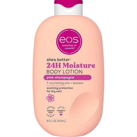 Увлажняющий лосьон для тела eos Shea Better 24H, Pink Champagne, 16 oz, цвет: Розовый