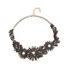 SOHI Women's Black Wild Flower Statement Necklace - 2 of 4