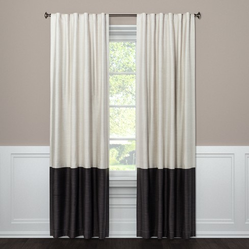 84 X50 Blackout Color Block Curtain, Dark Gray Curtains