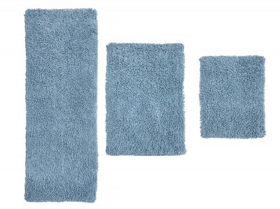 Fantasia Bath Rug Collection Cotton Shaggy Pattern Tufted Set of 3 Bath Rug Set - Home Weavers
