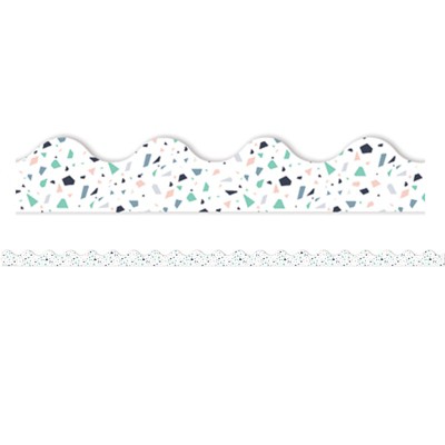 Eureka Simply Sassy White Terrazzo Deco Trim, 37 Feet (Pack of 6)