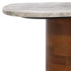 Mono Medium Marble Side Table - ACC2907A - Off White Marble/Walnut - Safavieh - 3 of 4