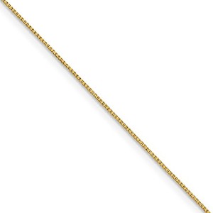 Black Bow Jewelry 0.7mm 18k Yellow Gold Classic Box Chain Necklace - 1 of 4