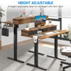 Electric Standing Desk Adjustable Height, LED Ergonomic Table with Charging Station, Rustic Brown - 3 of 4